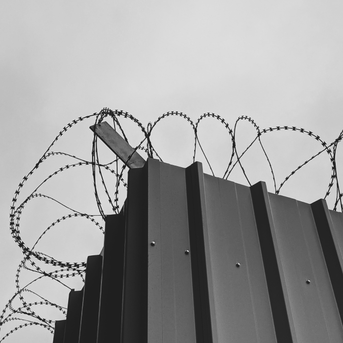 Corner of a jail fence